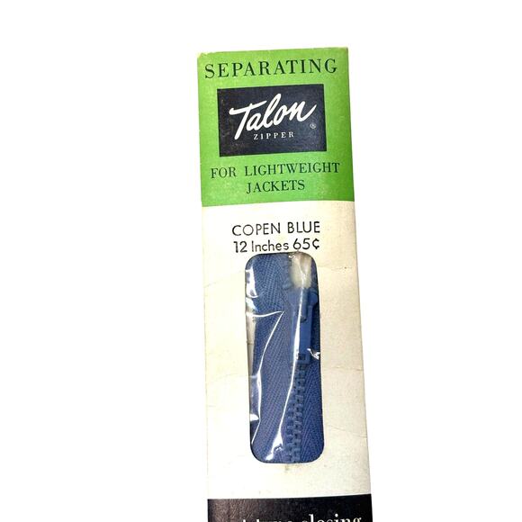 Vintage Talon Zipper Separating Lightweight Jackets 12 inch Copen Blue NOS - Picture 1 of 4